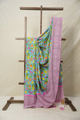 Aqua Blue HBP Signature Cotton Saree - SRABSCS004