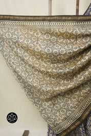 Blue HBP Cotton Silk Saree With Maheshwari Border - SRBCSS1566