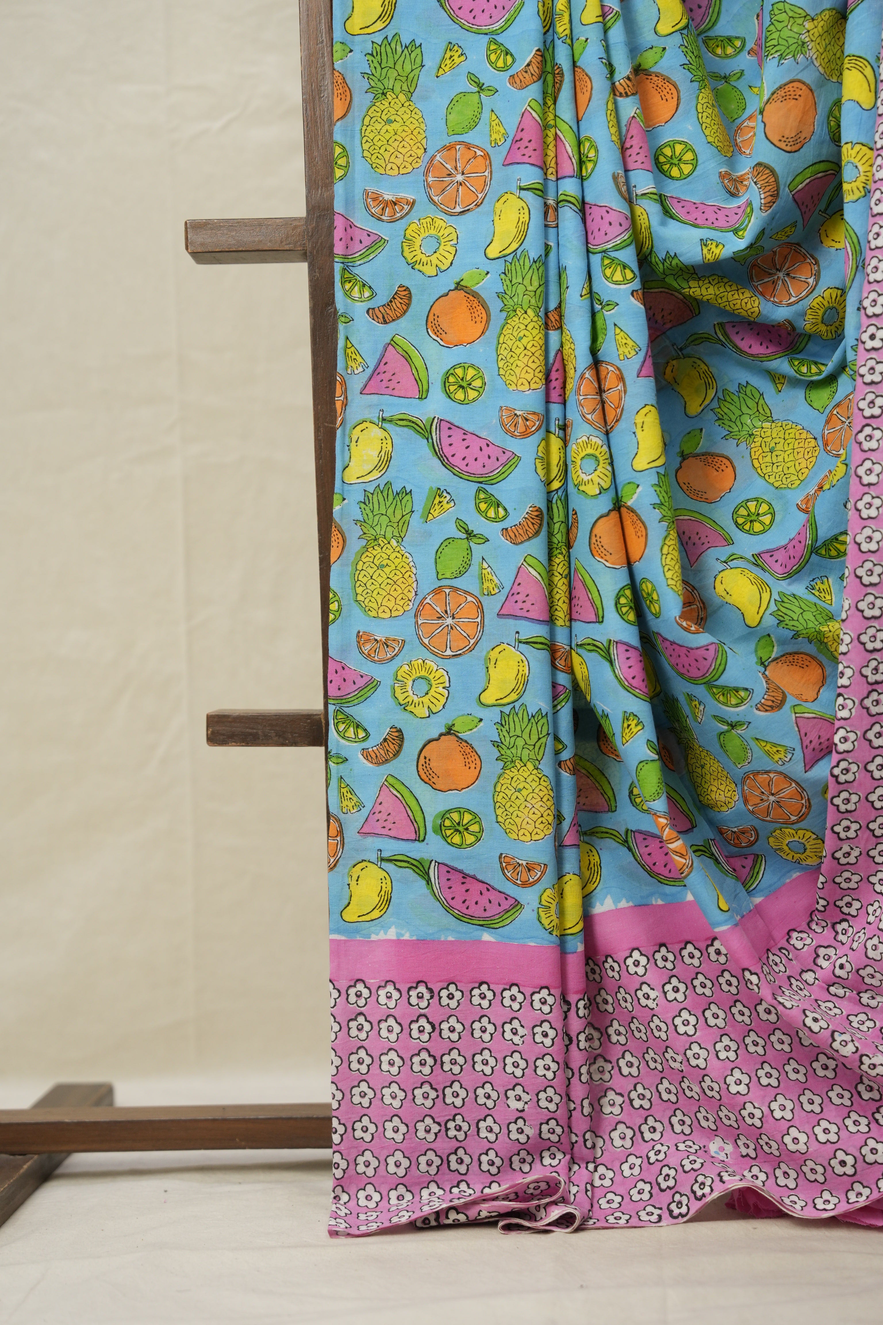 Aqua Blue HBP Signature Cotton Saree - SRABSCS004