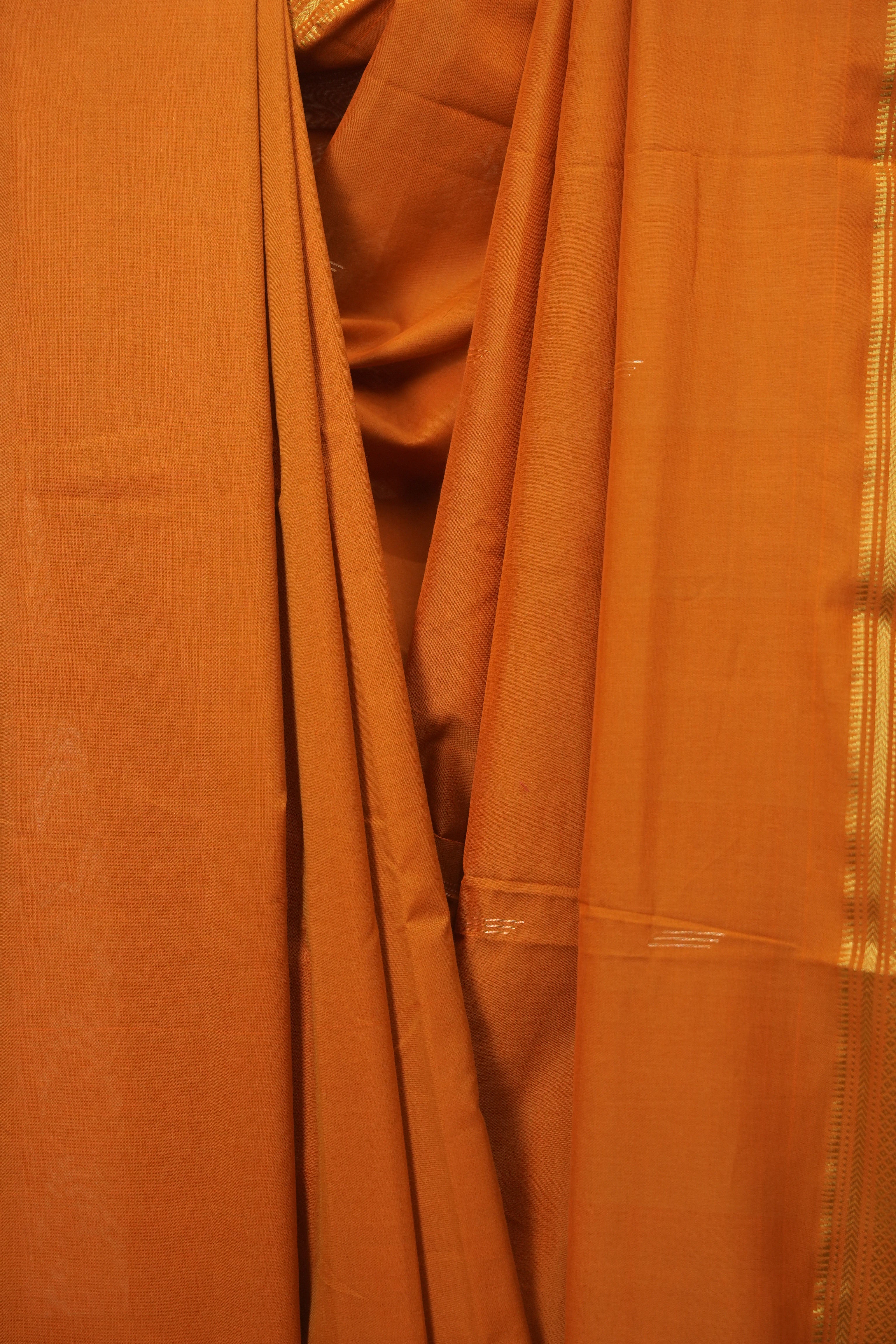 Tan Orange Cotton Paithani Saree - SRTOCPS843