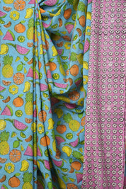 Aqua Blue HBP Signature Cotton Saree - SRABSCS004