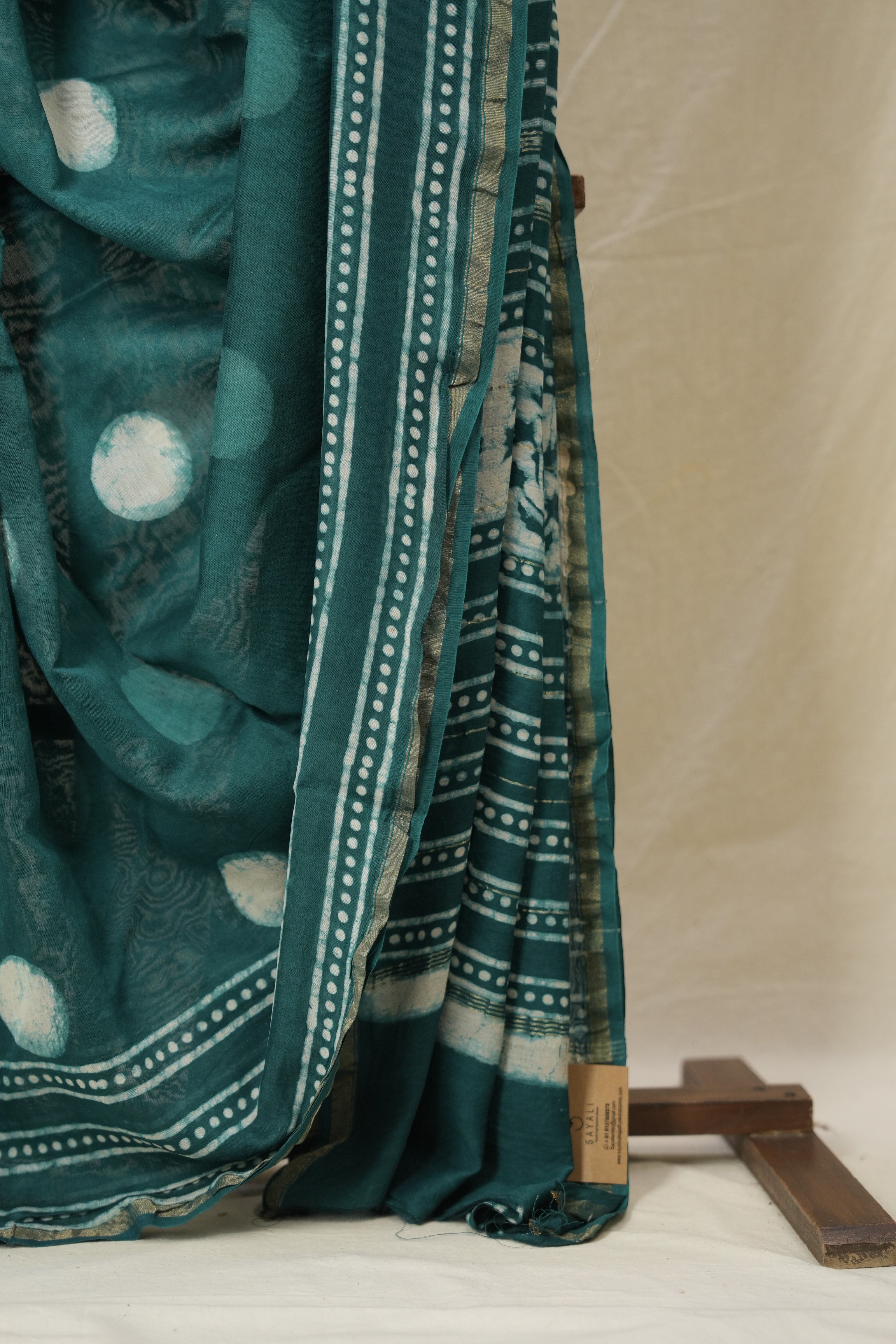 Green HBP Cotton Silk Saree With Chanderi Border - SRGCSS1549