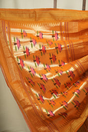 Tan Orange Cotton Paithani Saree - SRTOCPS843