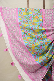 Blue-Fruits HBP Signature Cotton Saree - SRBFSCS008