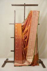 Yellowish Orange Banarasi Silk Saree - SRYOBSS889