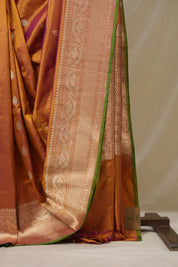 Yellowish Orange Banarasi Silk Saree - SRYOBSS889