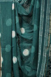 Green HBP Cotton Silk Saree With Chanderi Border - SRGCSS1549