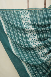 Green HBP Cotton Silk Saree With Chanderi Border - SRGCSS1549