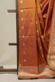 Yellowish Orange Banarasi Silk Saree - SRYOBSS889