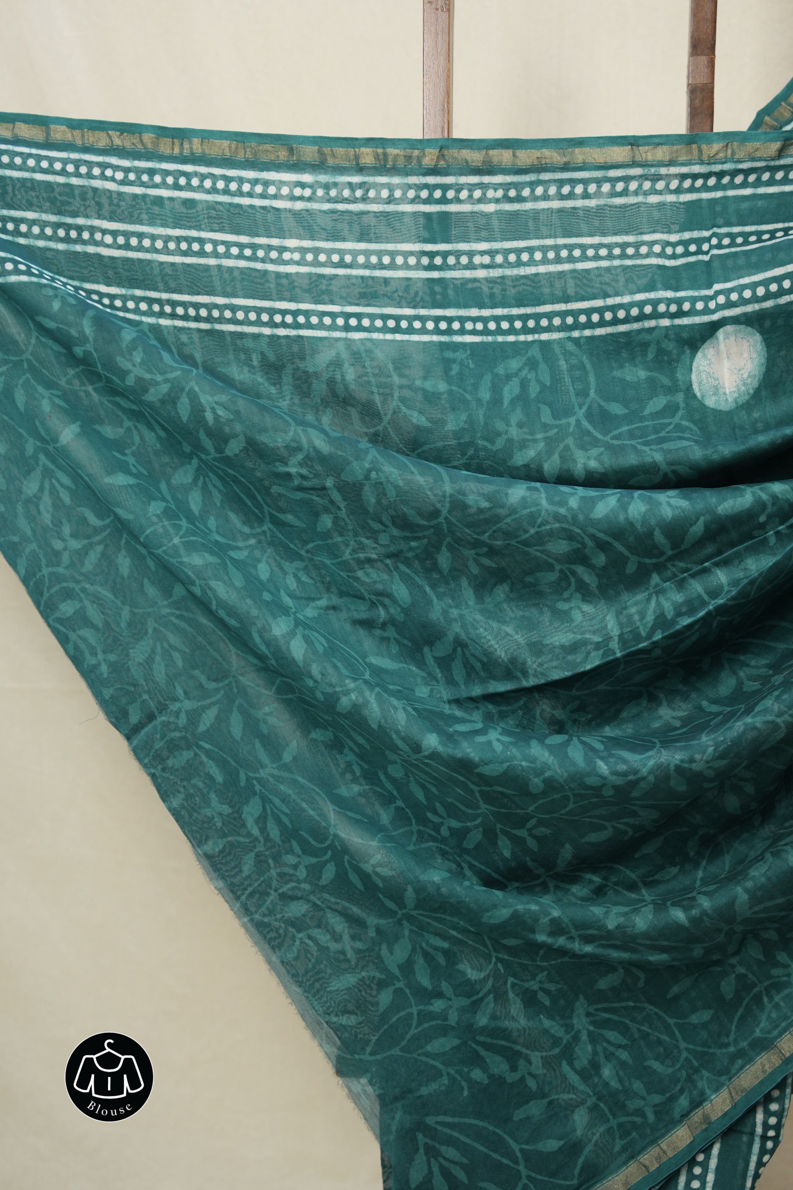 Green HBP Cotton Silk Saree With Chanderi Border - SRGCSS1549