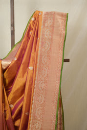 Yellowish Orange Banarasi Silk Saree - SRYOBSS889