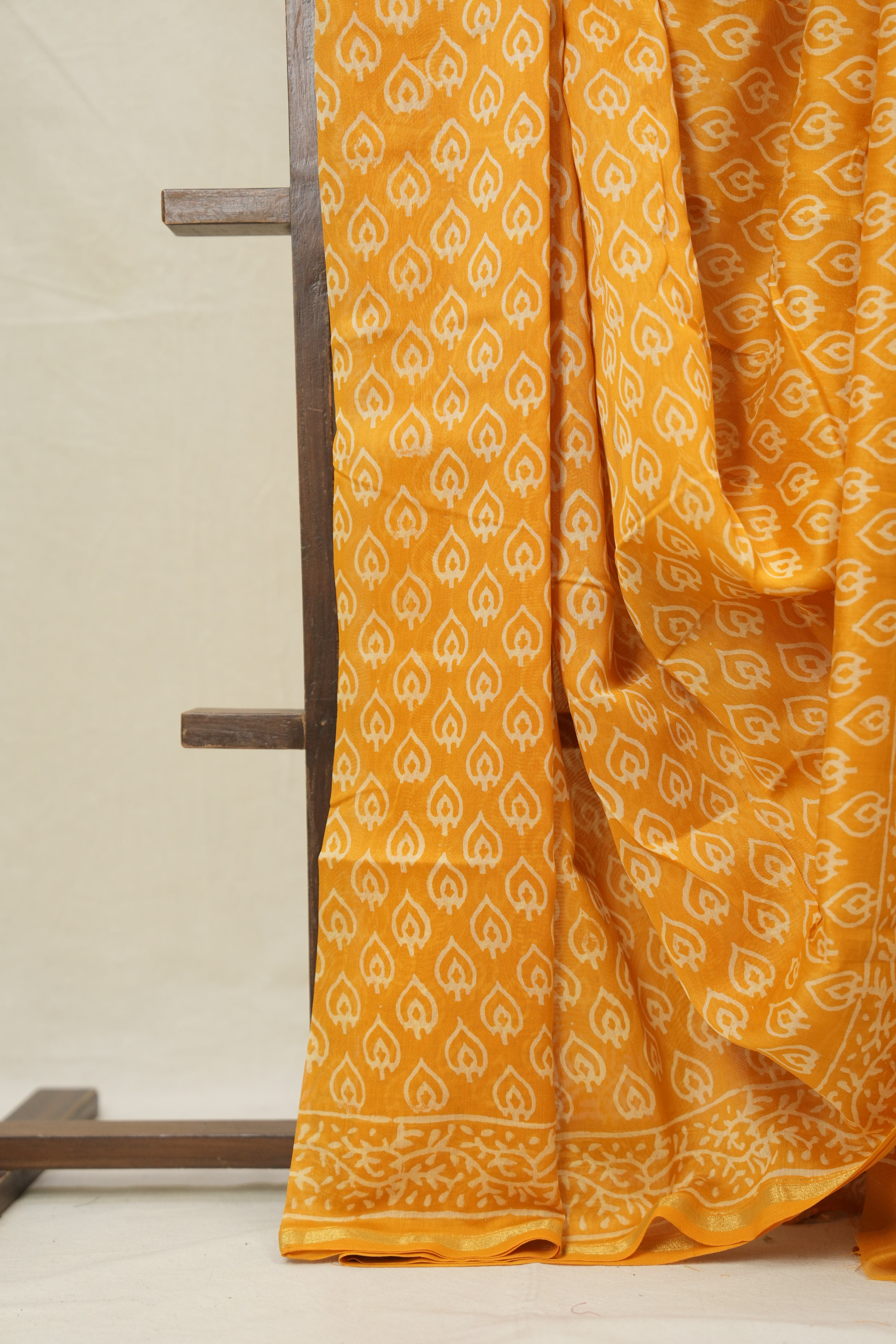 Orange HBP Cotton Silk Saree With Chanderi Border - SROCSS1550