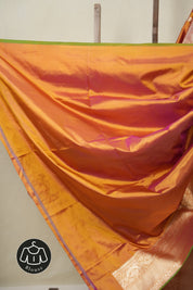 Yellowish Orange Banarasi Silk Saree - SRYOBSS889