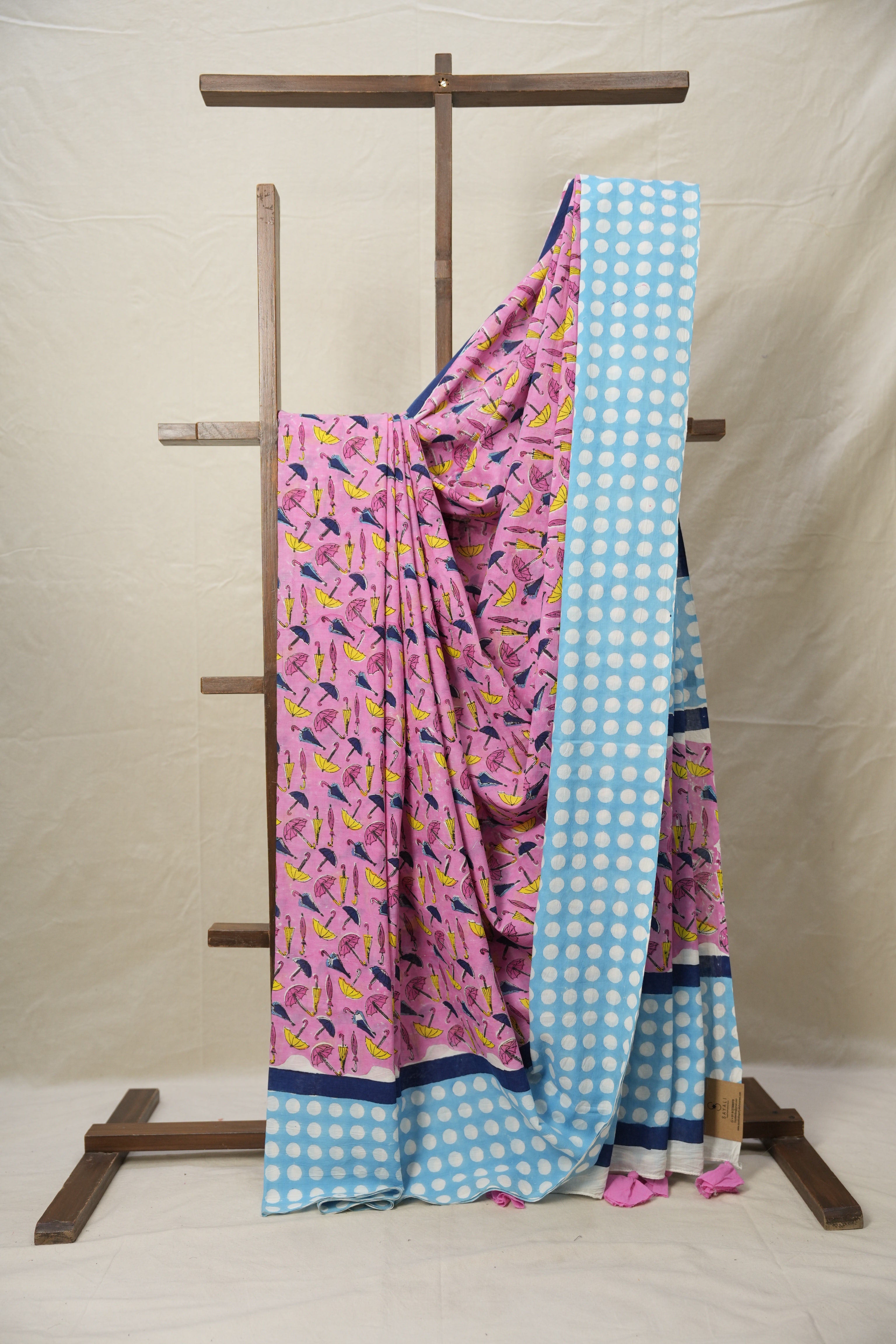 Pink Umbrella HBP Signature Cotton Saree - SRPUSCS007