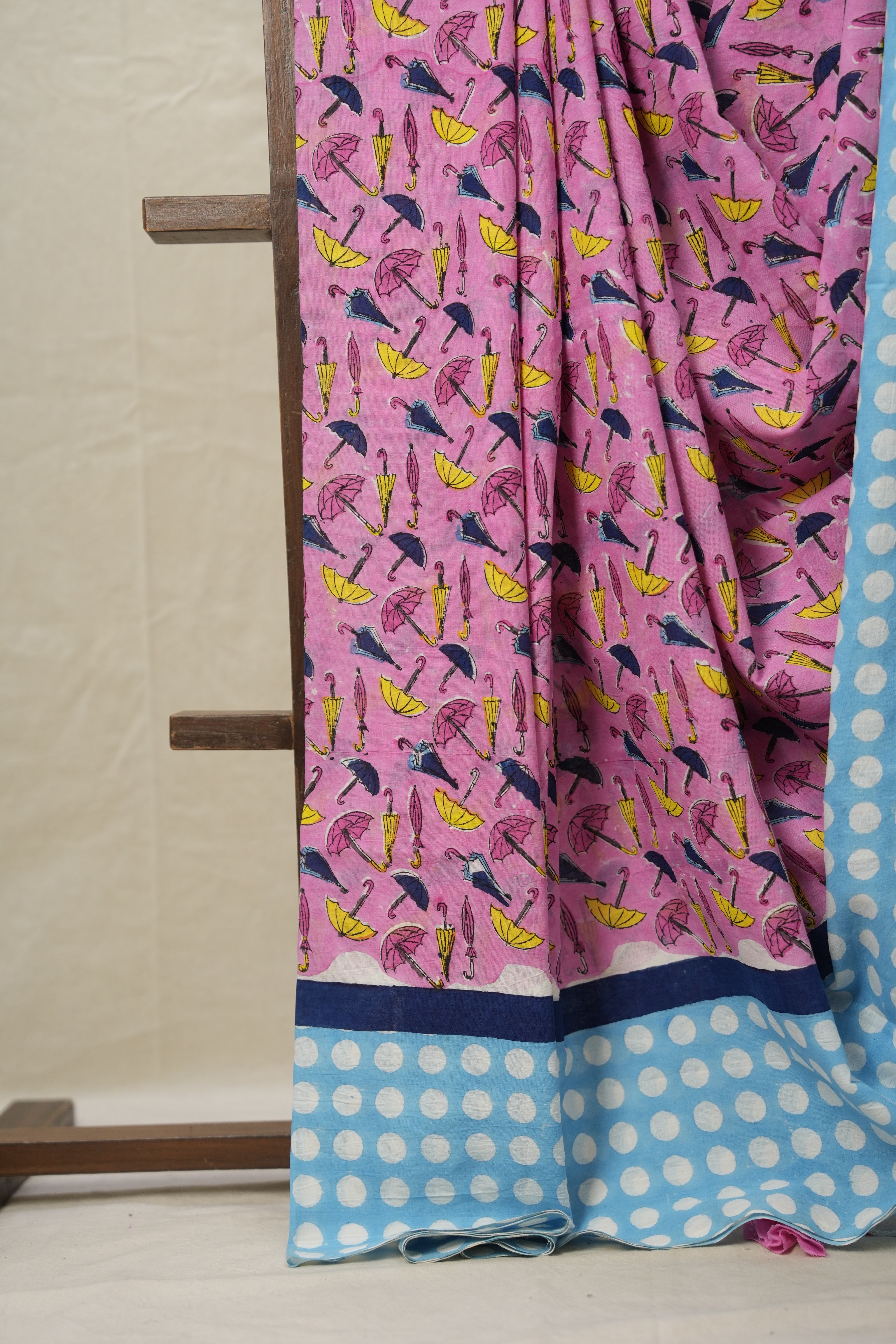 Pink Umbrella HBP Signature Cotton Saree - SRPUSCS007