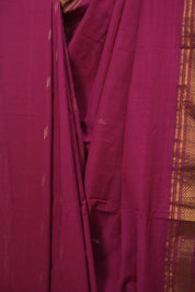 Magenta Cotton Paithani Saree - SRMCPS837