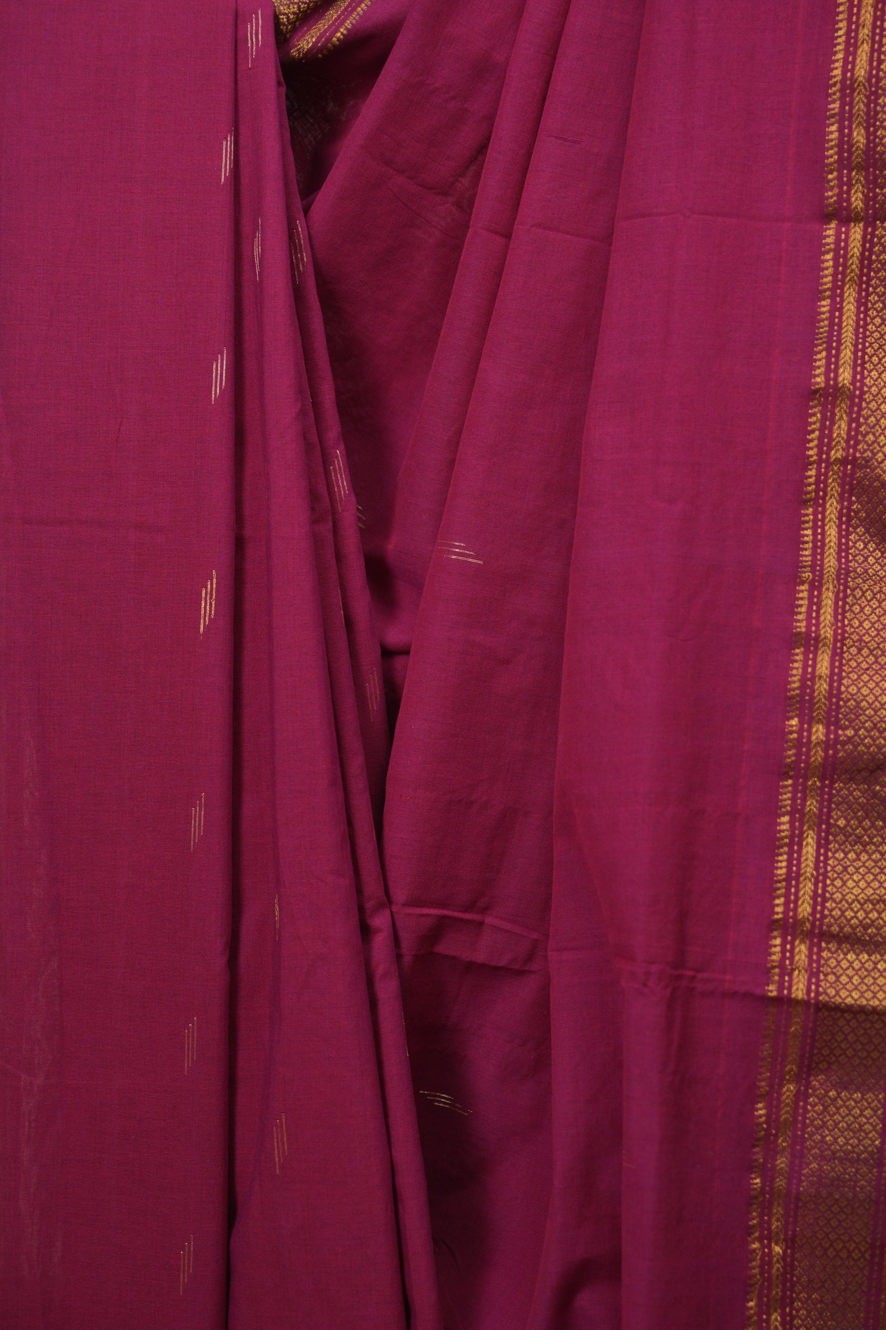 Magenta Cotton Paithani Saree - SRMCPS837