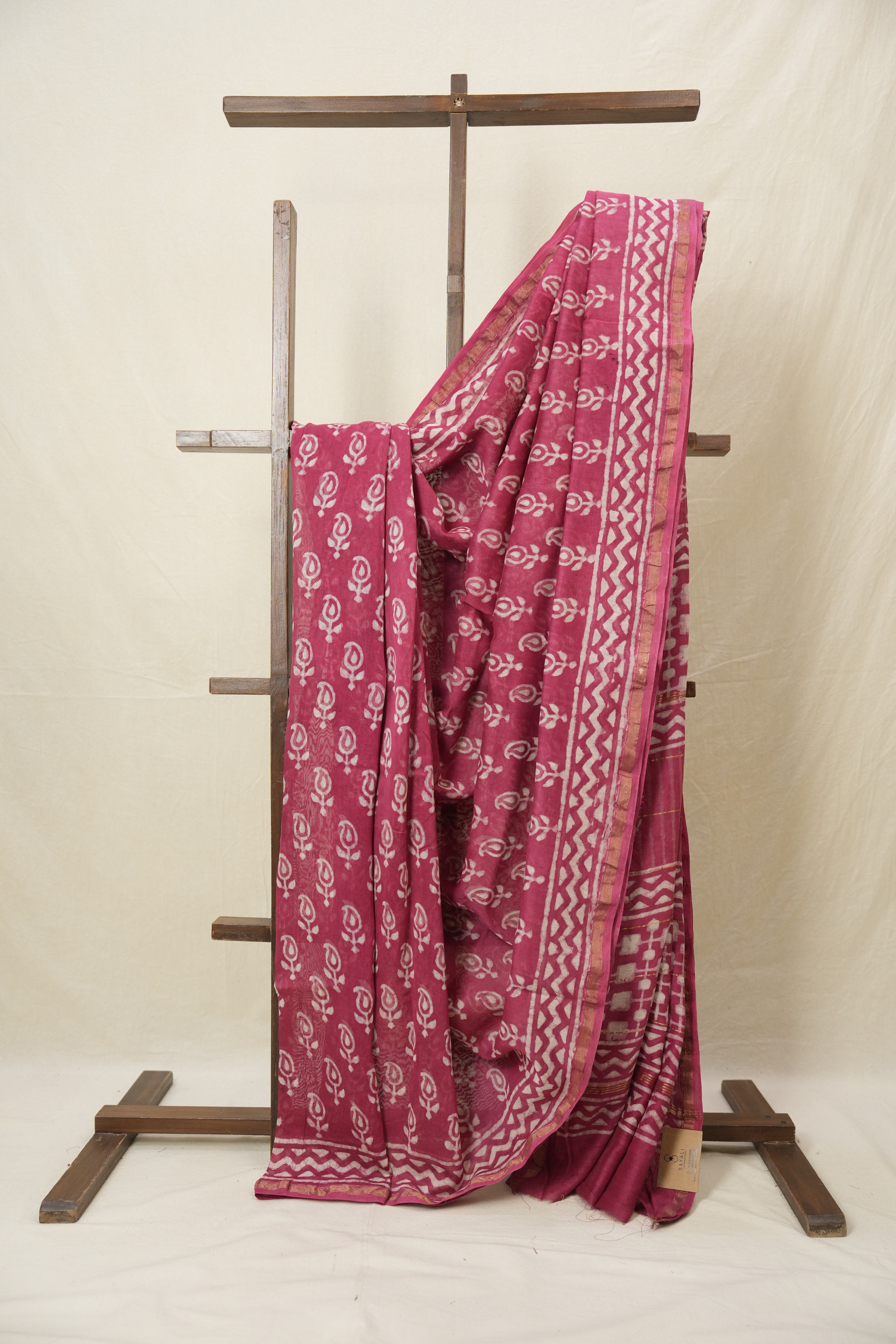 Pink HBP Cotton Silk Saree With Chanderi Border - SRPCSS1548