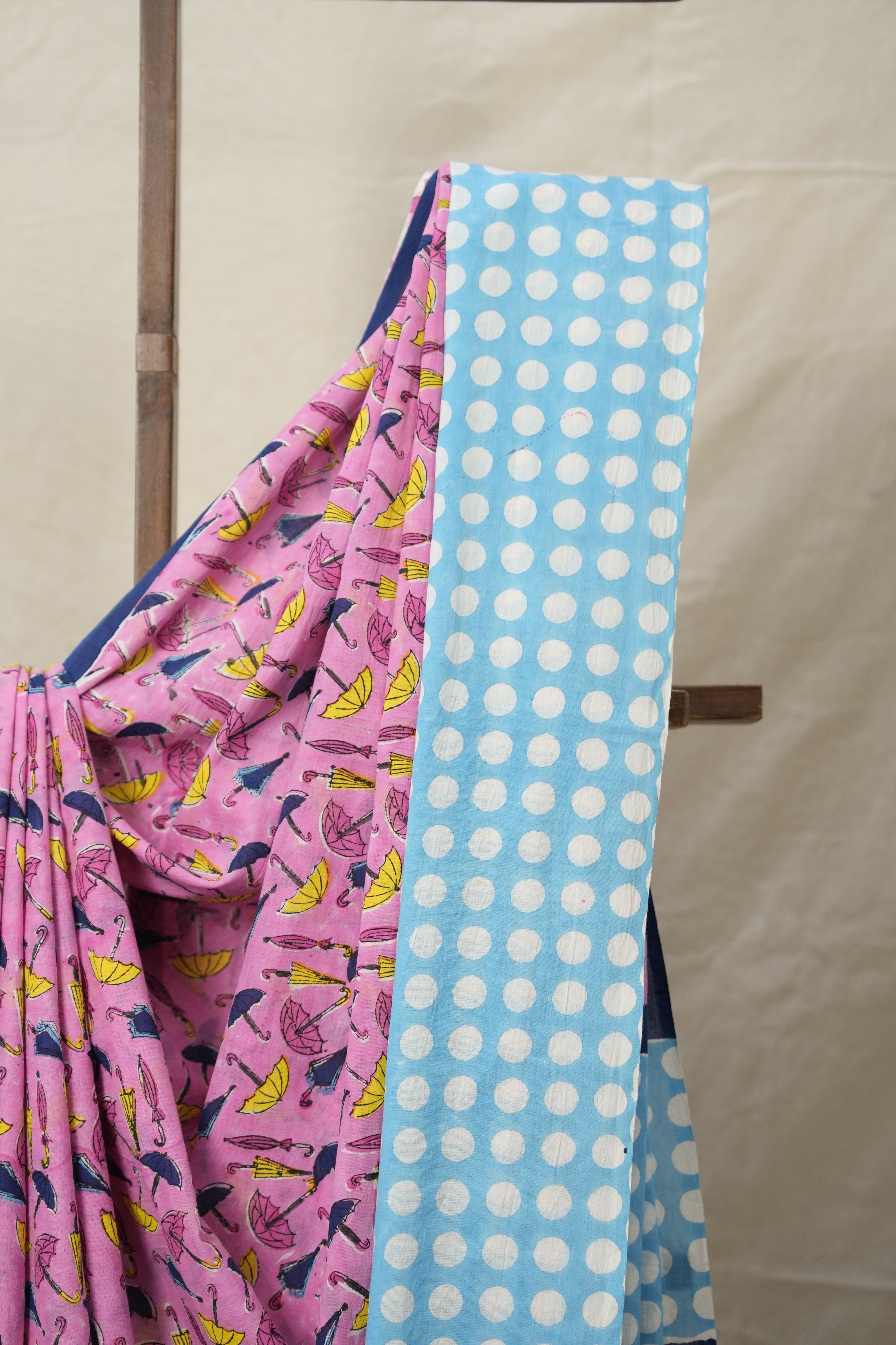 Pink Umbrella HBP Signature Cotton Saree - SRPUSCS007