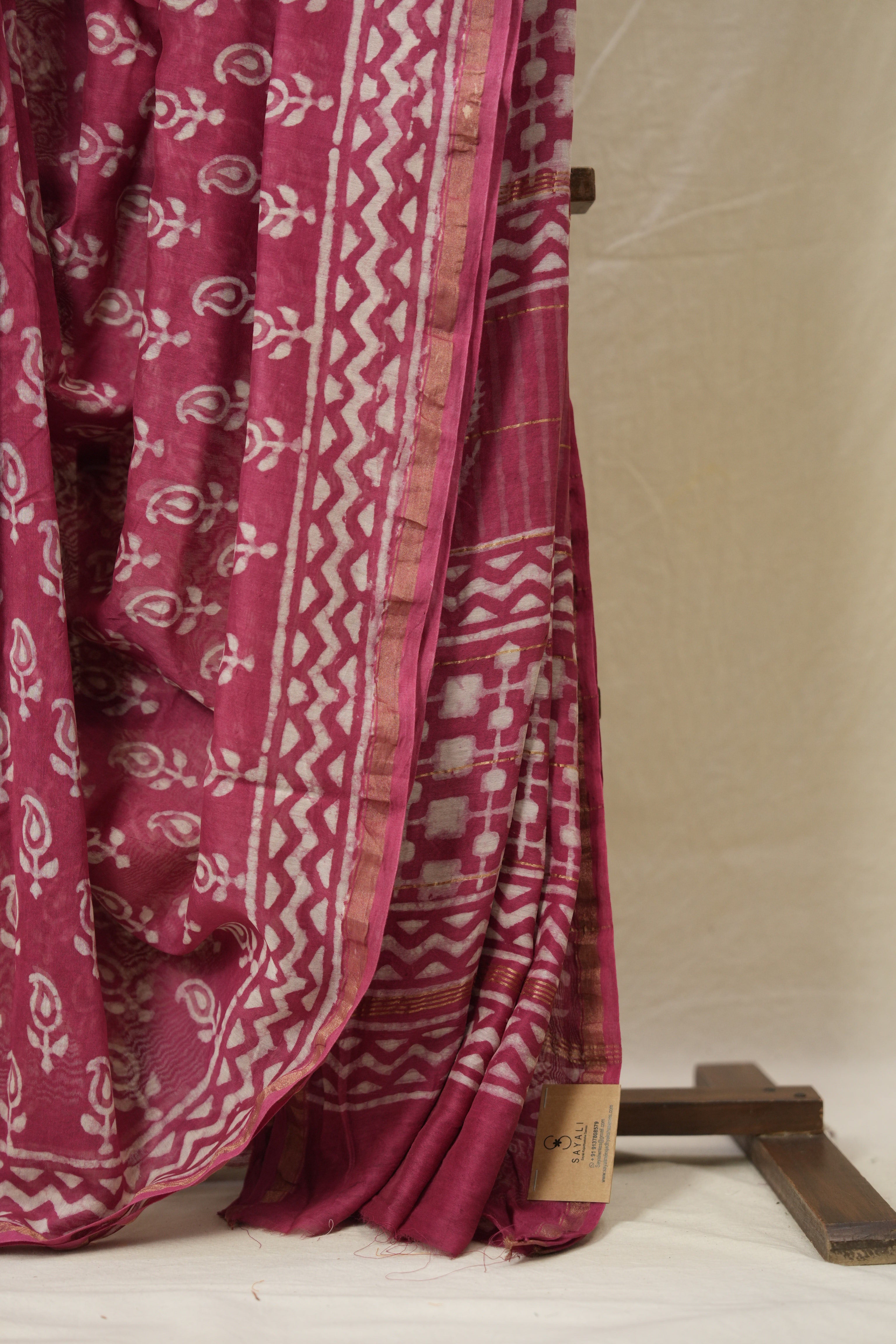 Pink HBP Cotton Silk Saree With Chanderi Border - SRPCSS1548