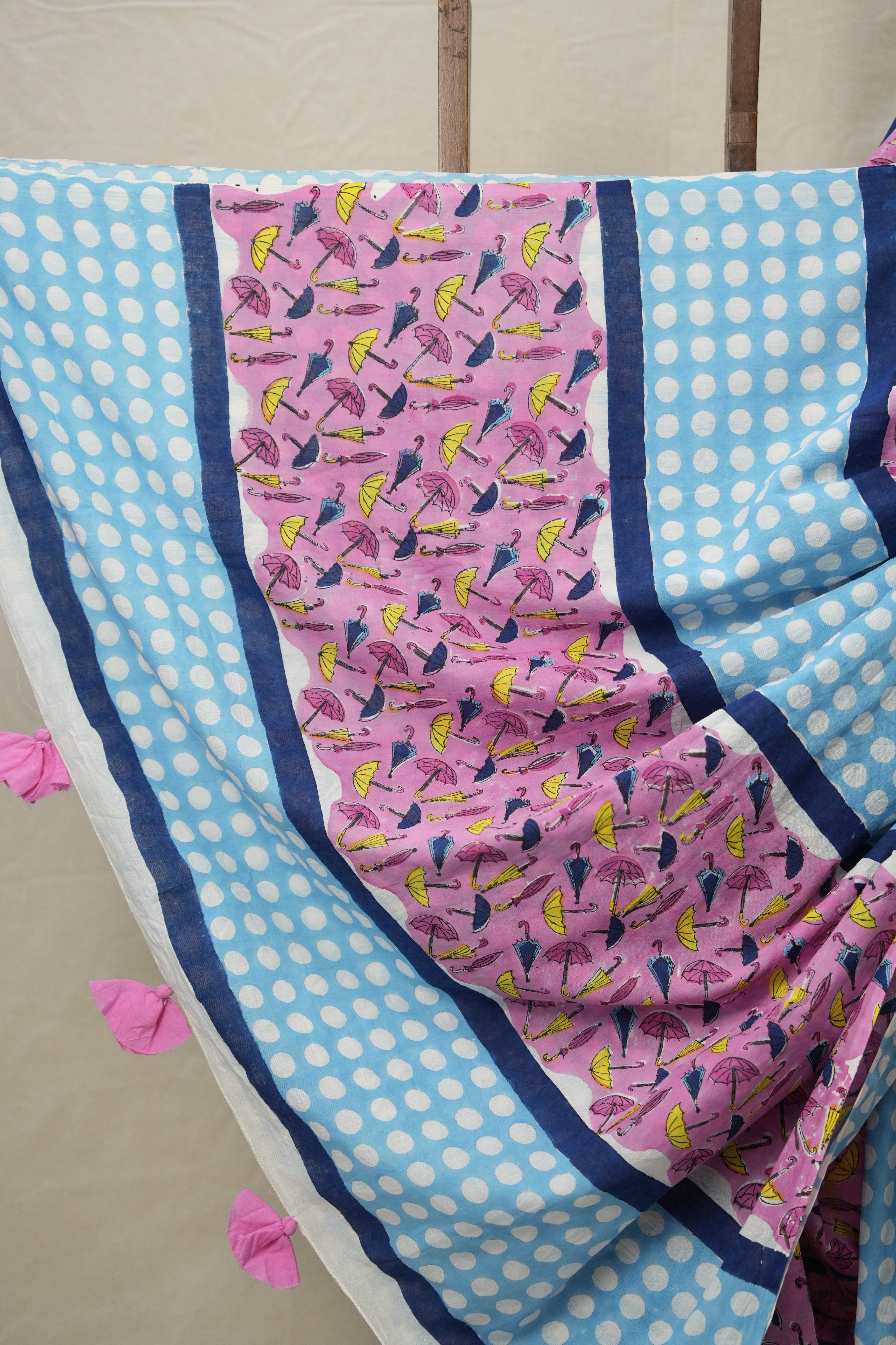 Pink Umbrella HBP Signature Cotton Saree - SRPUSCS007