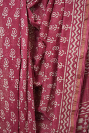 Pink HBP Cotton Silk Saree With Chanderi Border - SRPCSS1548