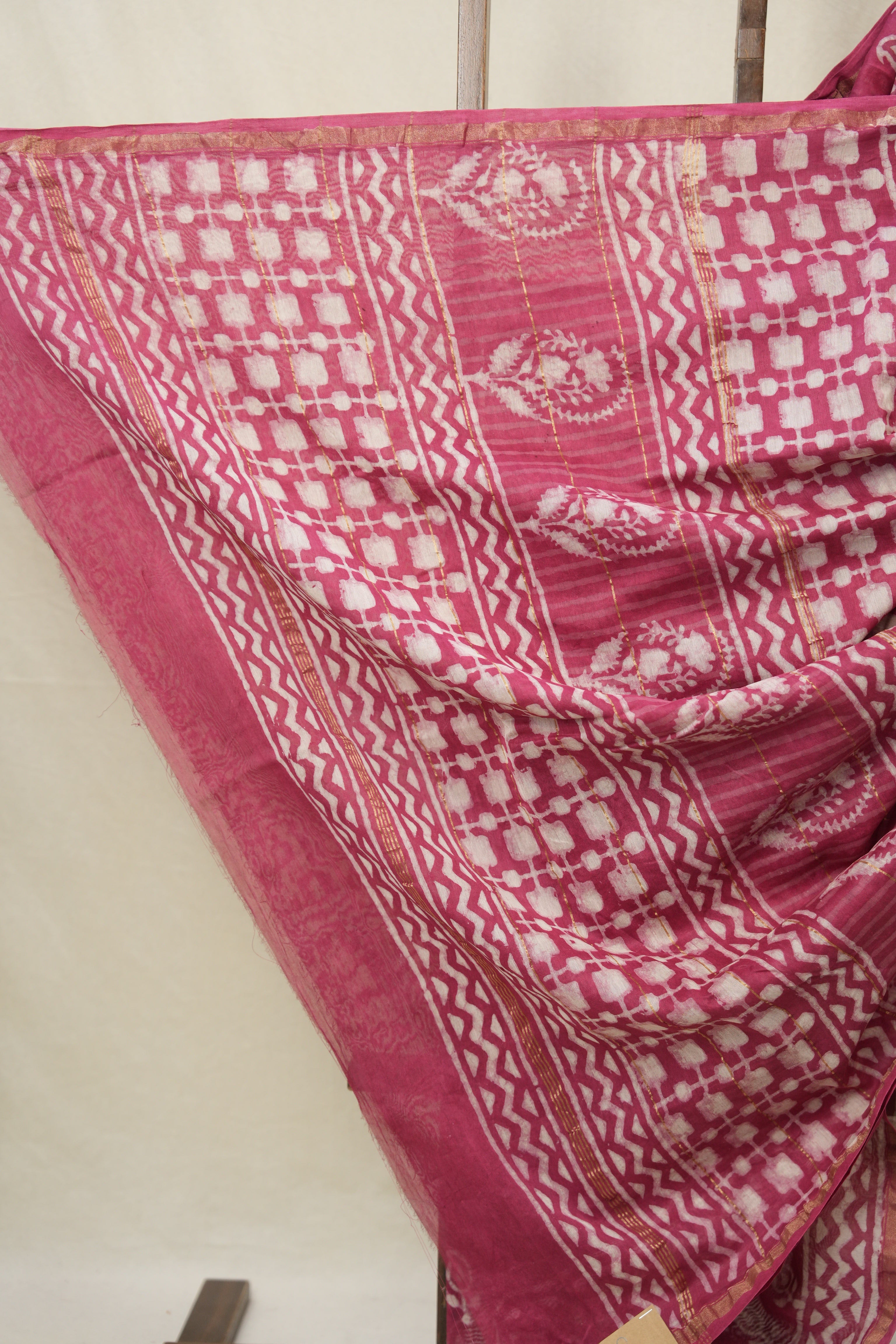 Pink HBP Cotton Silk Saree With Chanderi Border - SRPCSS1548