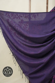 Purple Cotton Jamdani Saree - SRPCJS155