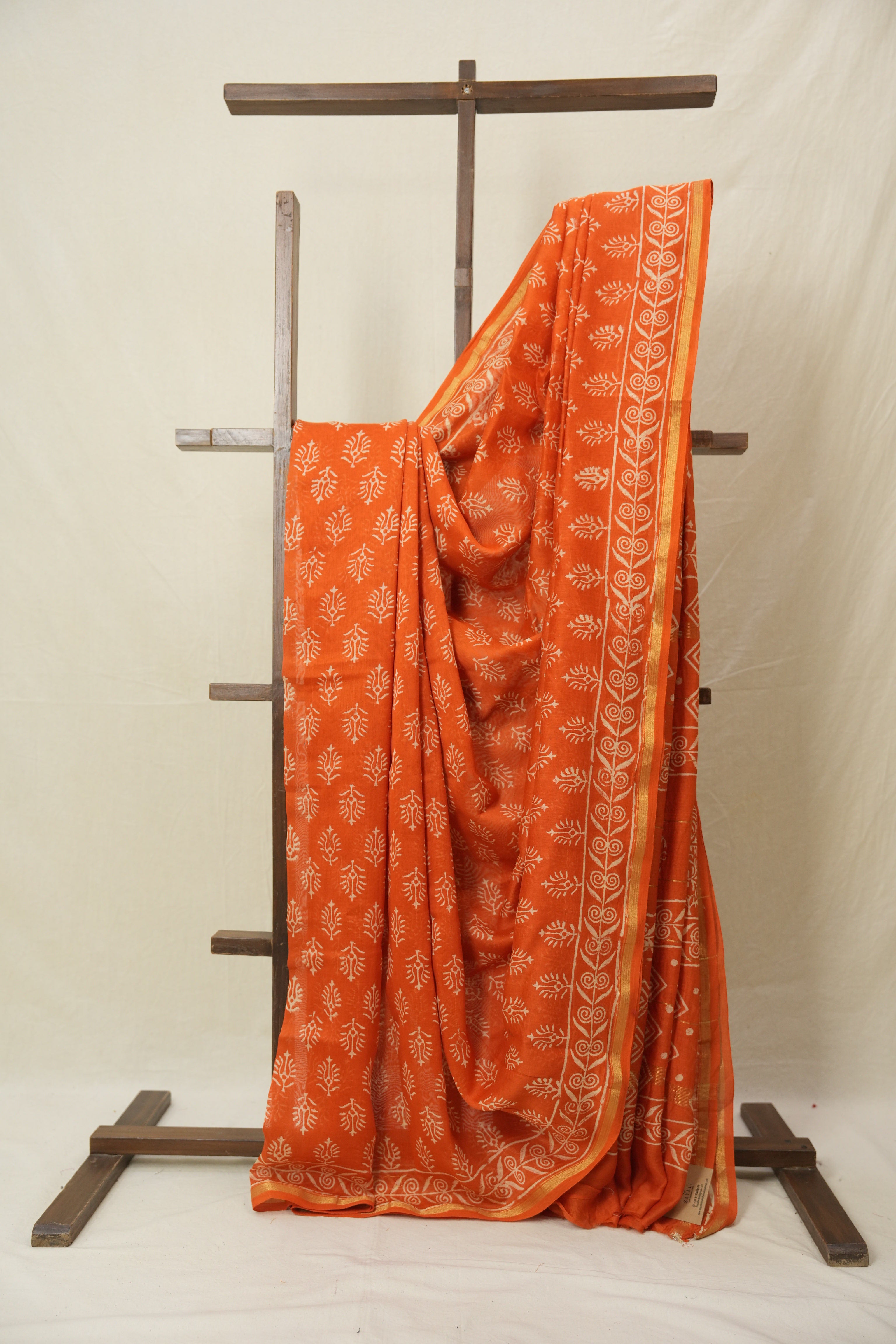 Orange HBP Cotton Silk Saree With Chanderi Border - SROCSS1547