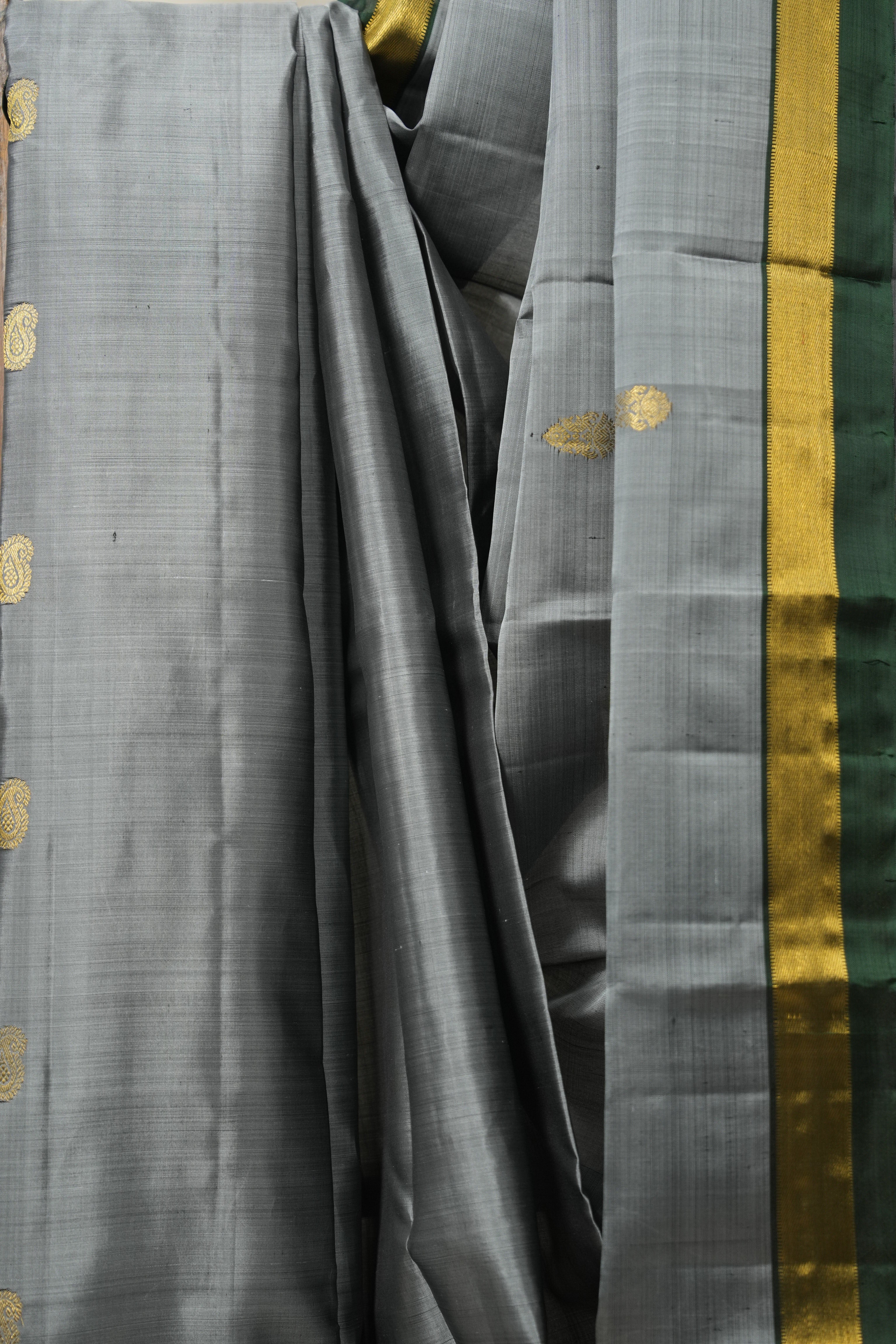 Grey Kanjivaram Silk Saree - SRGKSS1002