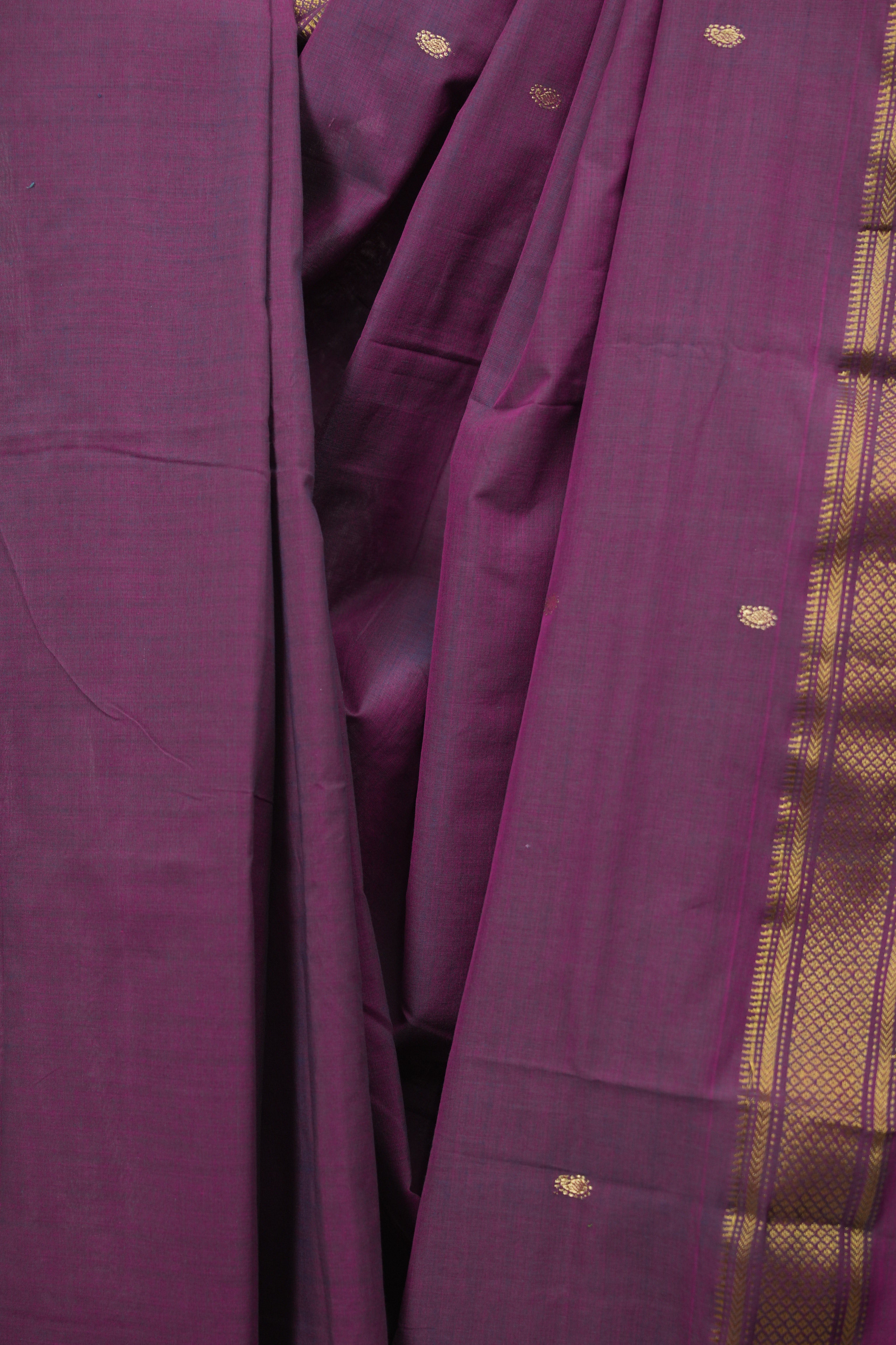 Dual Tone Purple Cotton Paithani Saree - SRDTPCPS838