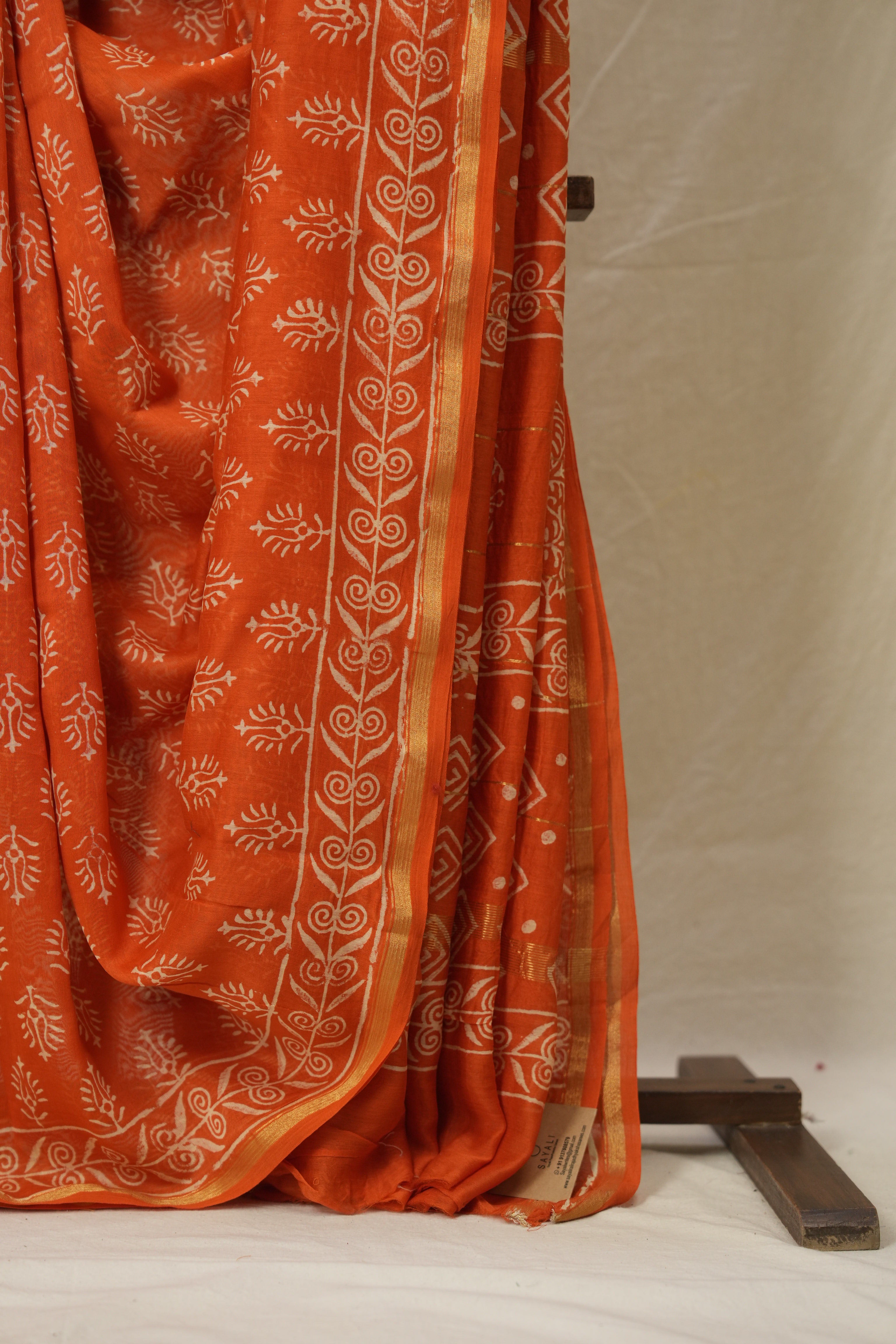 Orange HBP Cotton Silk Saree With Chanderi Border - SROCSS1547