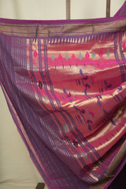 Dual Tone Purple Cotton Paithani Saree - SRDTPCPS838