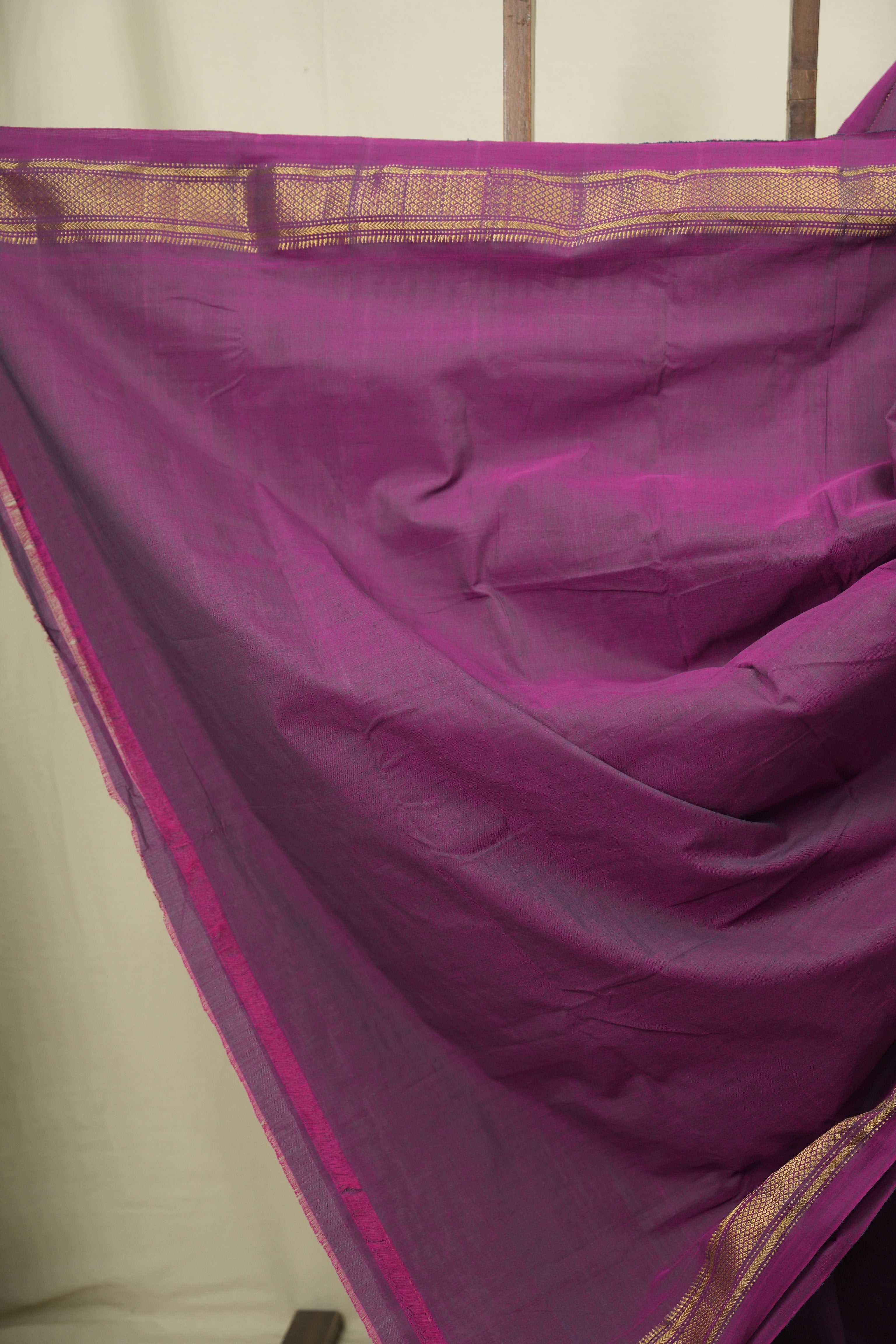Dual Tone Purple Cotton Paithani Saree - SRDTPCPS838