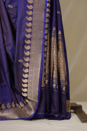 Dark Violet Banarasi Silk Saree - SRDVBSS891