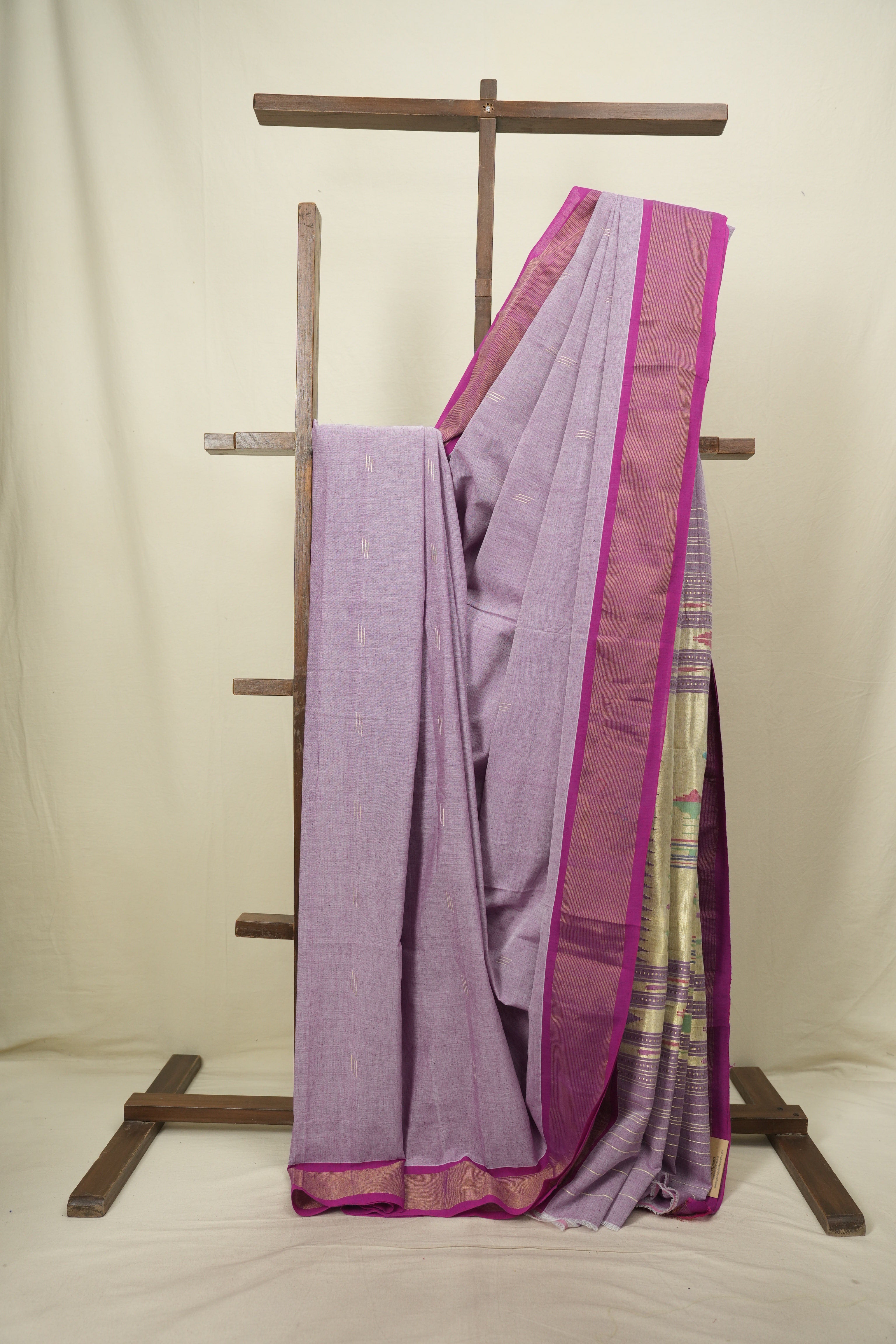 Lilac Cotton Paithani Saree - SRLCPS844