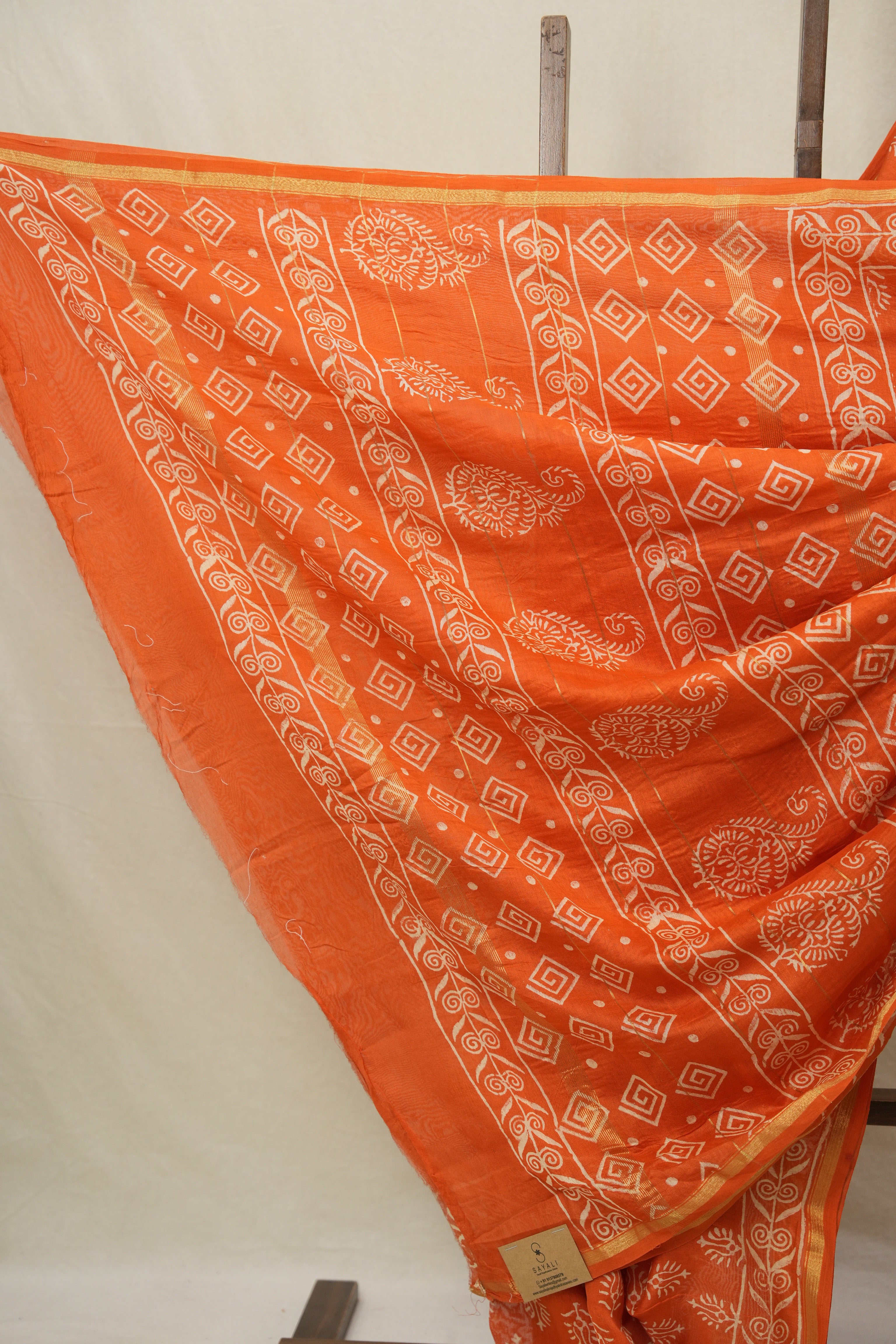 Orange HBP Cotton Silk Saree With Chanderi Border - SROCSS1547