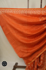 Orange HBP Cotton Silk Saree With Chanderi Border - SROCSS1547