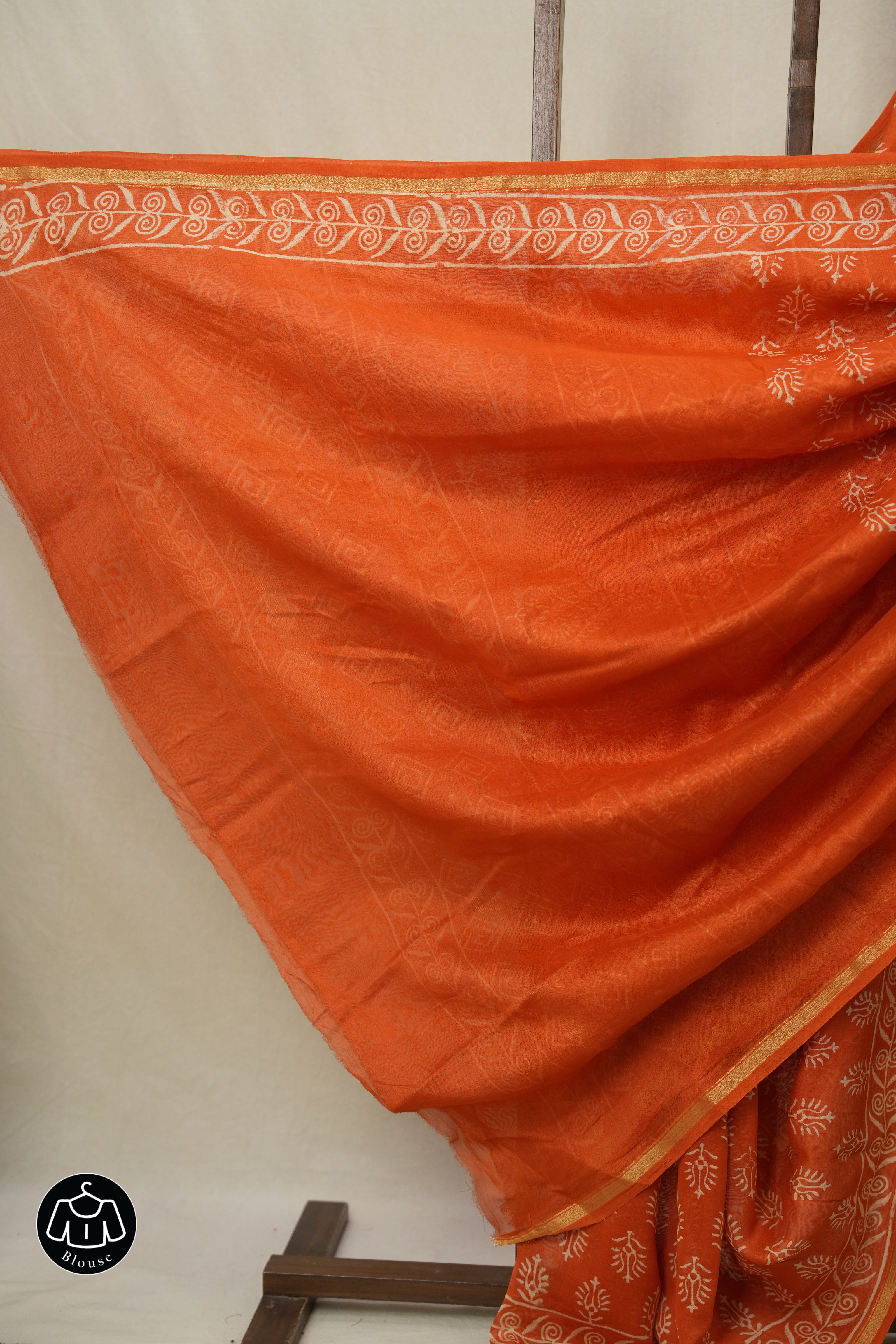 Orange HBP Cotton Silk Saree With Chanderi Border - SROCSS1547