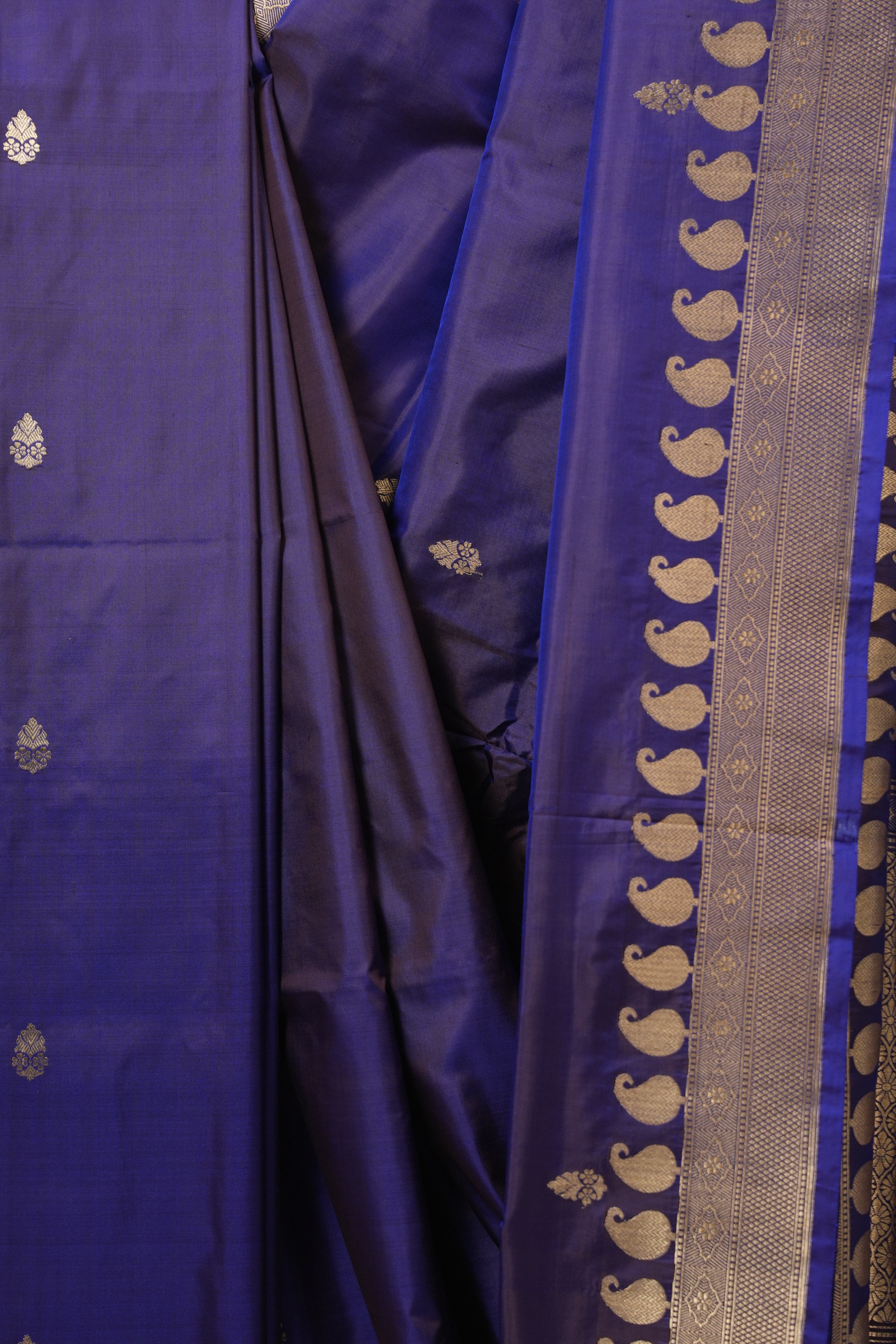 Dark Violet Banarasi Silk Saree - SRDVBSS891