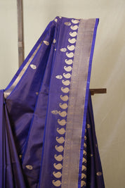 Dark Violet Banarasi Silk Saree - SRDVBSS891