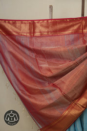 Sky Blue Maheshwari Tissue Saree - SRSBMTS201