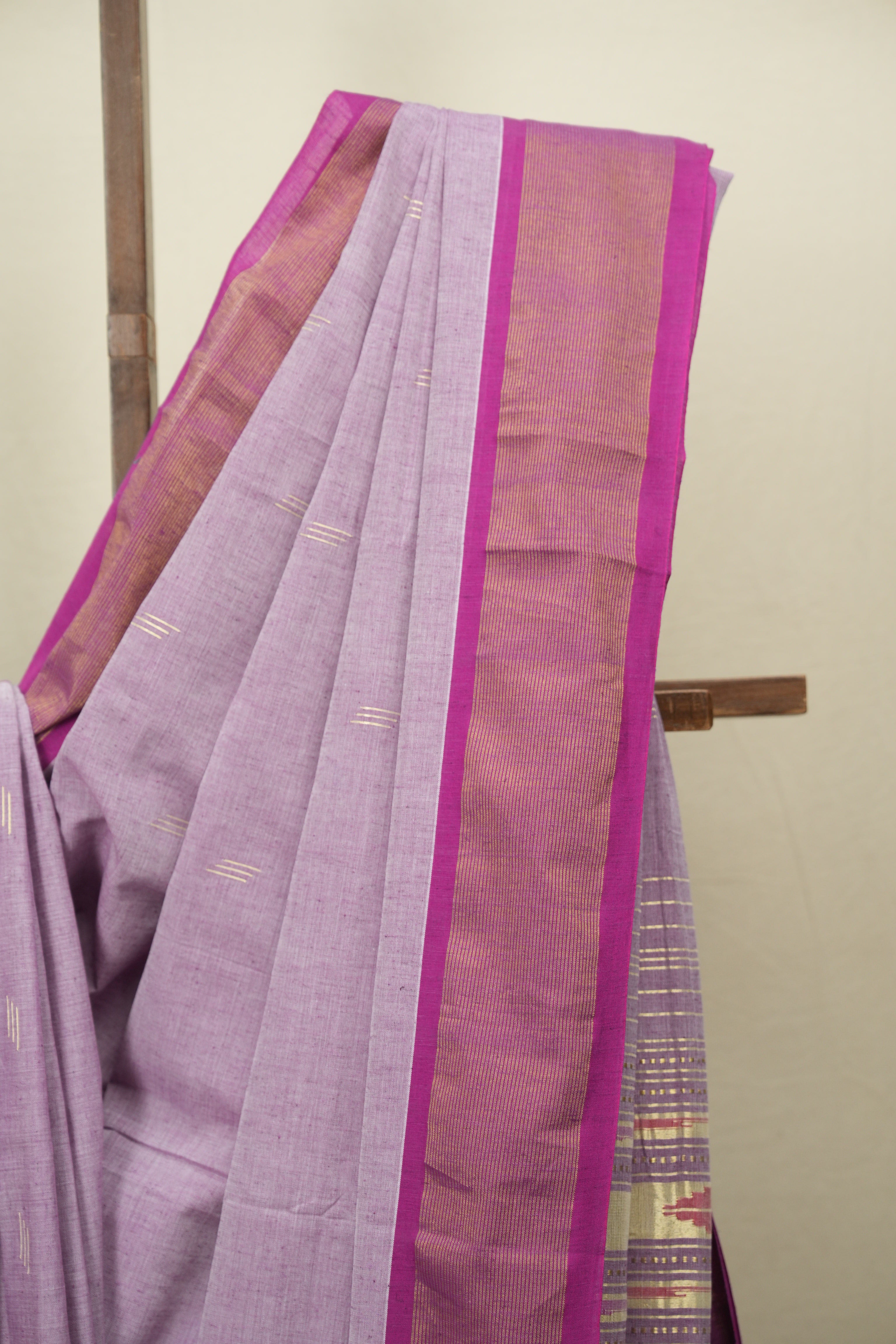 Lilac Cotton Paithani Saree - SRLCPS844