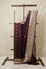 Wine Banarasi Silk Saree - SRWBSS893
