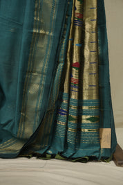 Teal Cotton Paithani Saree - SRTCPS845