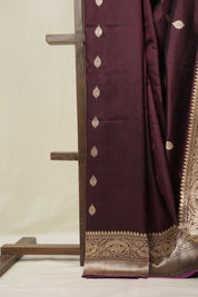 Wine Banarasi Silk Saree - SRWBSS893
