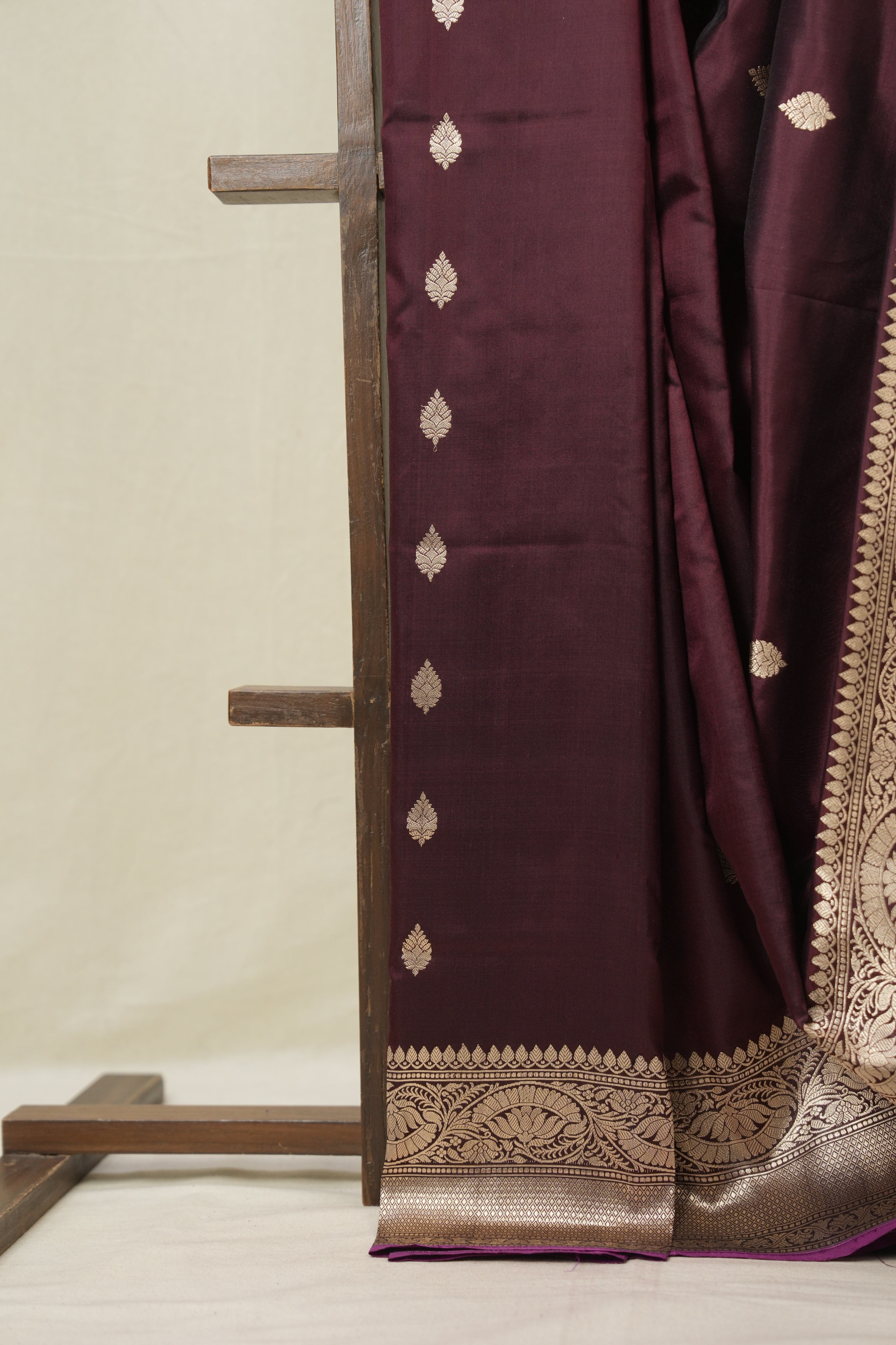 Wine Banarasi Silk Saree - SRWBSS893