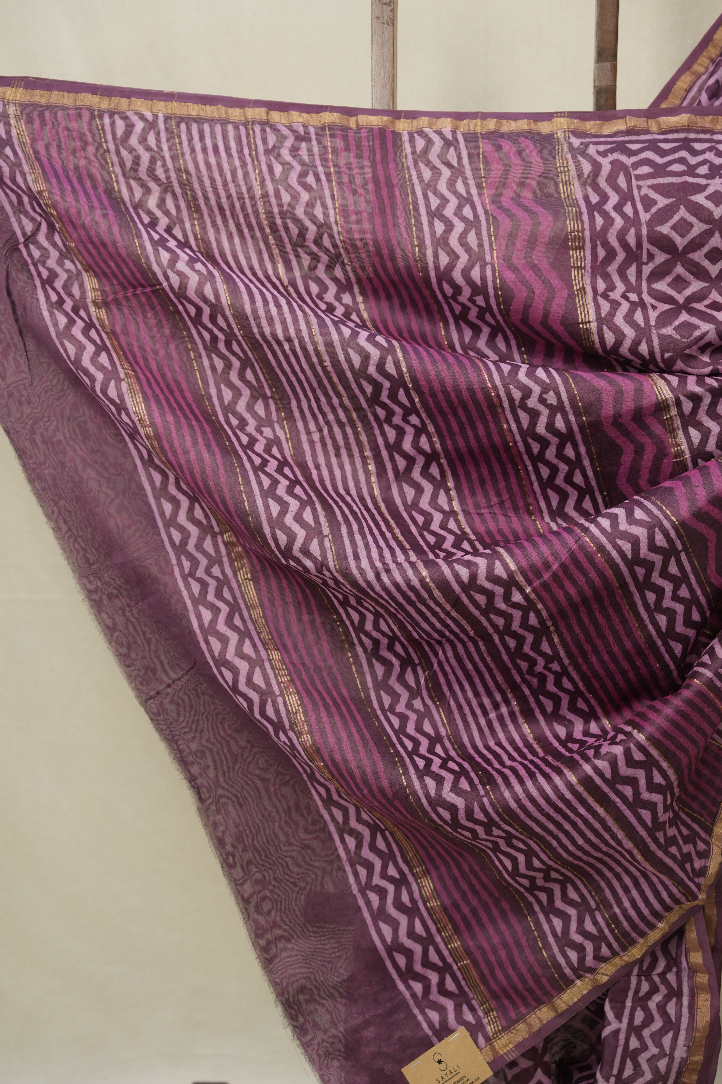 Dark Mauve HBP Cotton Silk Saree With Chanderi Border - SRDMCSS1546