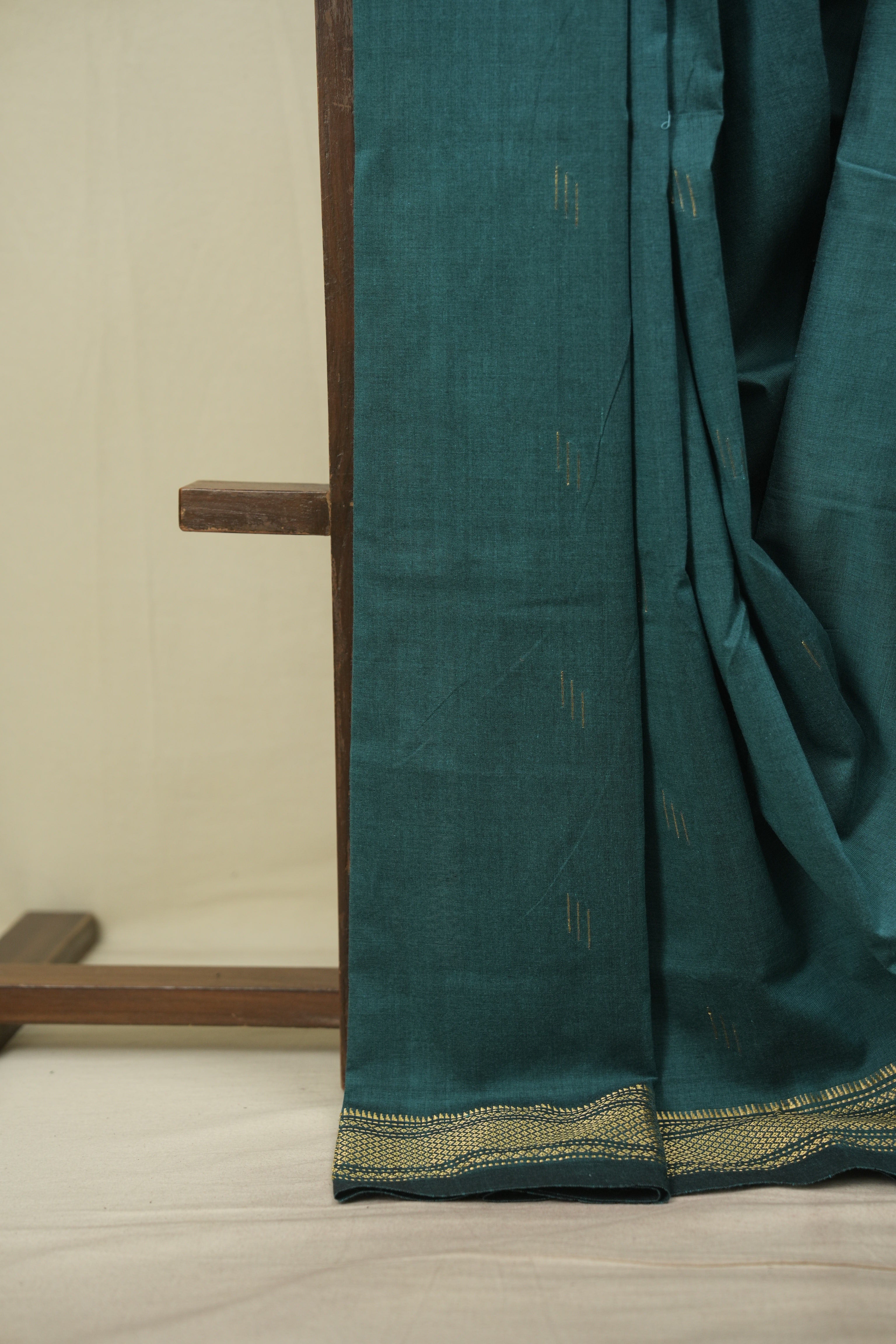 Teal Cotton Paithani Saree - SRTCPS845