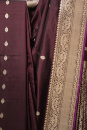 Wine Banarasi Silk Saree - SRWBSS893